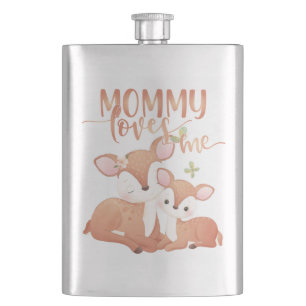Dohjort och kalv Mamma älskar mig Fickplunta
