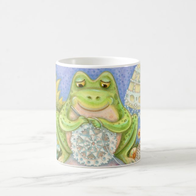 Doilies gör en hoppy Home FROG RINGER MUGG (Center)