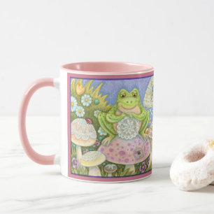 Doiliter gör en hoppy Home FROG MUGG *Rosa