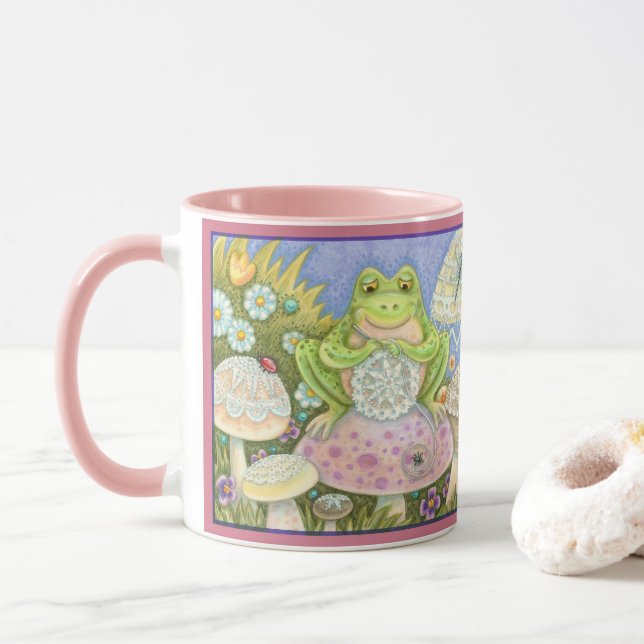 Doiliter gör en hoppy Home FROG MUGG *Rosa (Med munk)