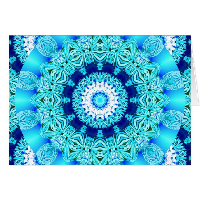 Doily för blåttissnöre, abstrakt Aqua Hälsningskort (Framsidan Horizontal)