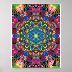 Doily Kinetic Collage Kaleidoscope Poster