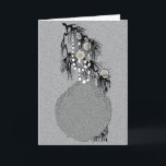 Doily Ornament 1 Helgkort<br><div class="desc">All silver & black with a touch of yellow. Old,  lost art,  reborn.</div>