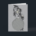 Doily Ornament 1 Helgkort<br><div class="desc">All silver & black with a touch of yellow. Old,  lost art,  reborn.</div>