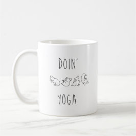Doin' yoga cute dog kaffemugg