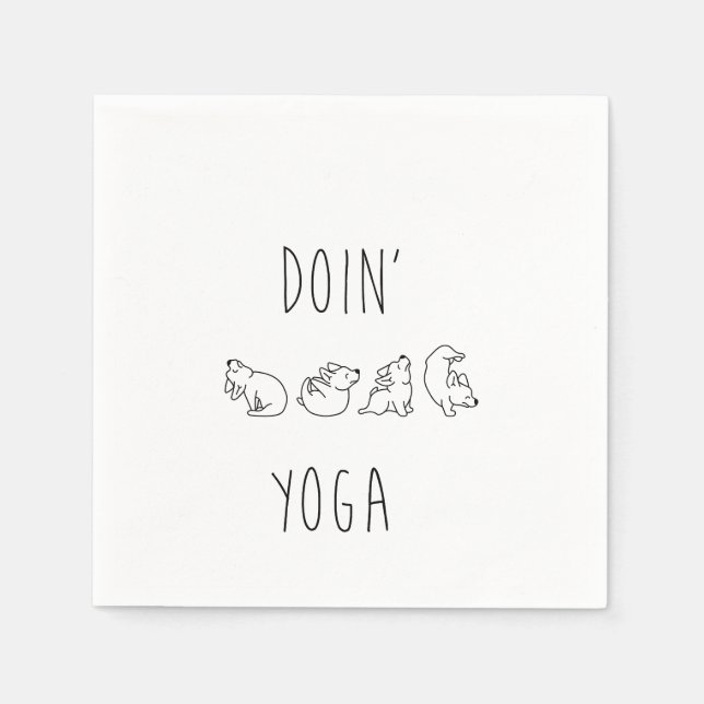 Doin' yoga cute dog pappersservett (Framsidan)
