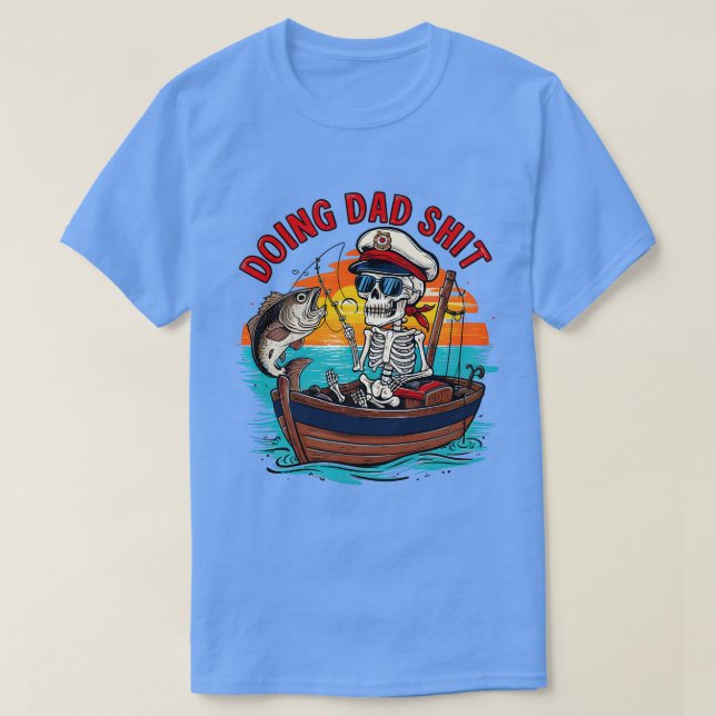 Doing Pappa Funny Skeleton Fiing Funny Fars dag T Shirt (Design framsida)