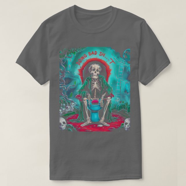 Doing Pappa Skeleton Toilet T Shirt (Design framsida)