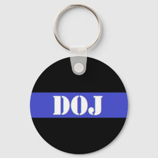 DOJ Thin Blue Line Tillsatta lagar Keychain Nyckelring