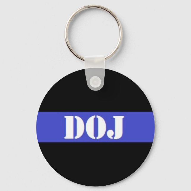 DOJ Thin Blue Line Tillsatta lagar Keychain Nyckelring (Framsida)