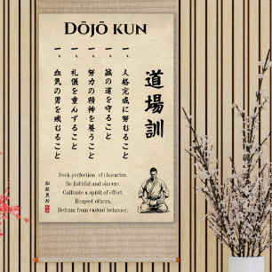 Dojo Kun – Karate:s fem grundsatser Poster