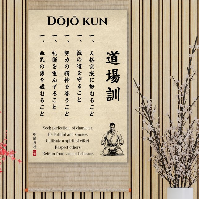Dojo Kun – The Five Precepts of Karate Poster (Skapare uppladdad)