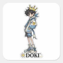 DOKI™ | Sun Prince Original Karaktärsdekal Fyrkantigt Klistermärke