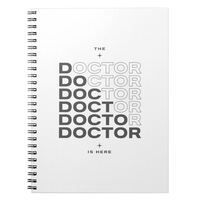 Doktor är här Minimal textdesign Anteckningsbok (Framsidan)