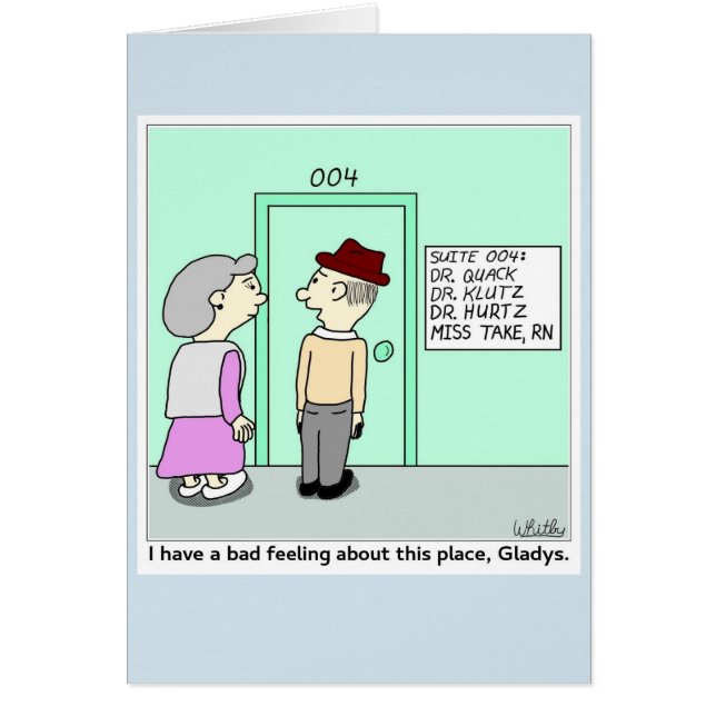 Doktor besök hälsningskort (Framsidan)