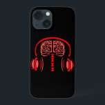 Doktor Brain Tissue Listening to Music<br><div class="desc">Ett rött headset som blåser ljud vågar i en mänsklig hjärna.</div>