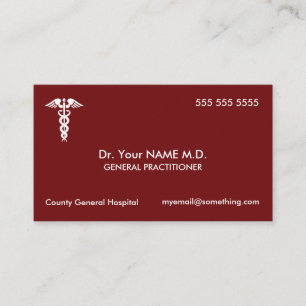 Doktor Caduceus Red Visitkort