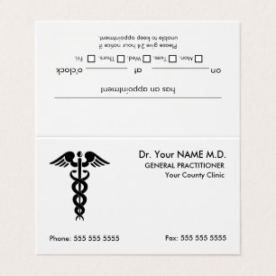 Doktor Caduceus White Möte Visitkort