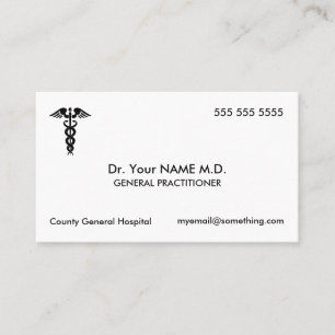 Doktor Caduceus White Visitkort
