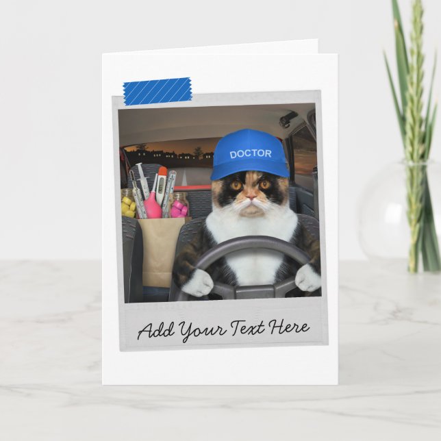 Doktor Calico Cat Funny Card Kort (Framsida)