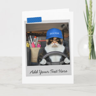 Doktor Calico Cat Funny Card Kort