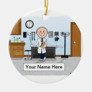 Doktor, Charge Nurse, Physician Assistant Male Julgransprydnad Keramik