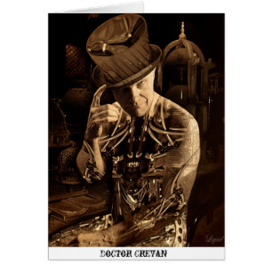 Doktor Crevan Steampunk Cyborg OBS Kort