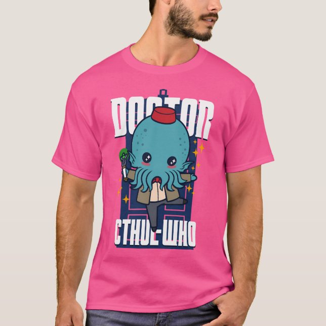 Doktor Cthul-WHO Cute Kawaii Cthulhu Hvian Time T Shirt (Framsida)