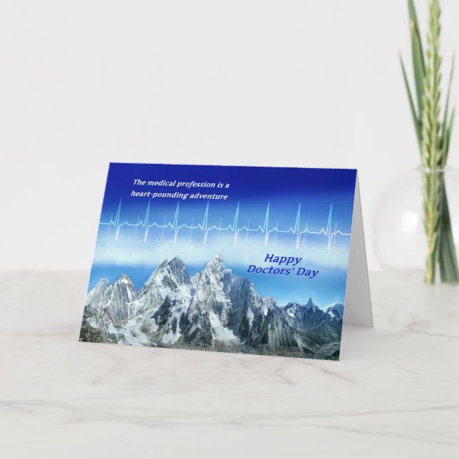 Doktor dagKort-Lycklig doktor hjärtslag för dag Kort (Framsida)