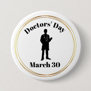 Doktor Day Male Doktor Silhouette Button Knapp