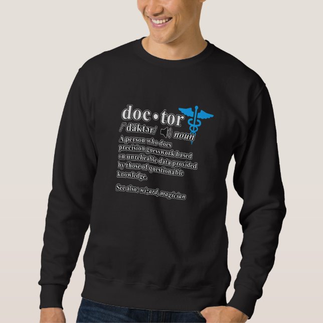 Doktor Definition Medical School Student Student Lång Ärmad Tröja (Framsida)