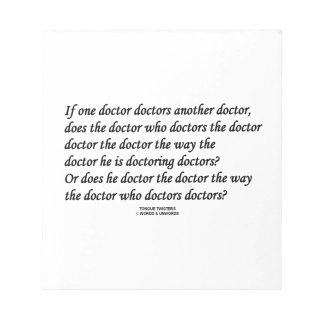 Doktor-doktorering i ett annat Doktor (Tunga Twist Anteckningsblock (Framsida)
