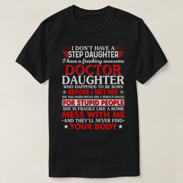 Doktor Dotter som drabbat Doktor Gift Doktor T Shirt (Design framsida)