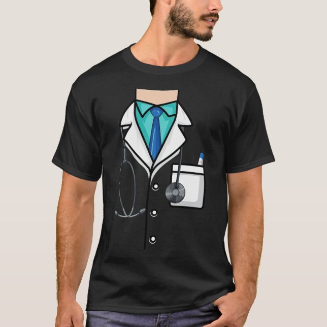 Doktor Dress kirurgisk krona Costume stethoscope f T Shirt (Framsida)