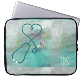 Doktor eller sjuksköterska för elegant vattenfärg laptop sleeve