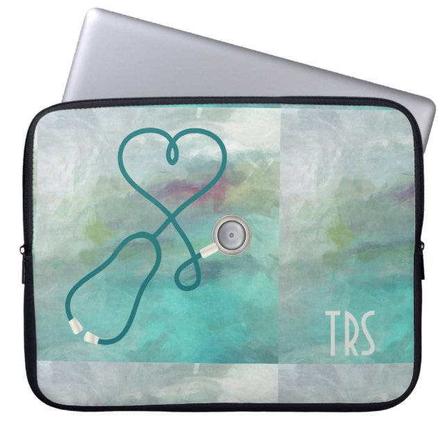 Doktor eller sjuksköterska för elegant vattenfärg laptop sleeve (Framsidan)