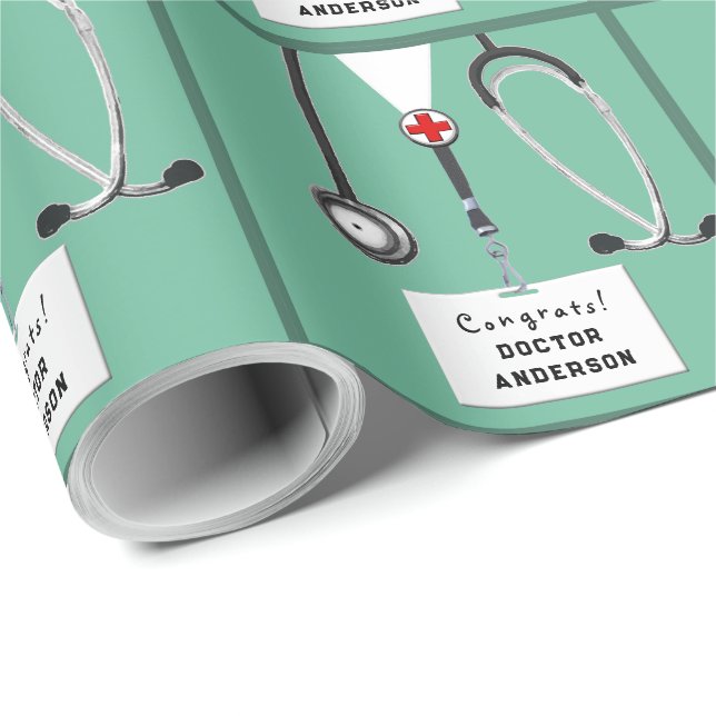 Doktor Examenspresent Förpackningspapper Presentpapper (Rullad Hörn)