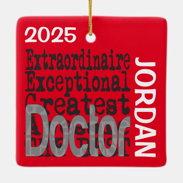 Doktor Extraordinaire ANPASSNINGSBAR Julgransprydnad Keramik (Baksida)