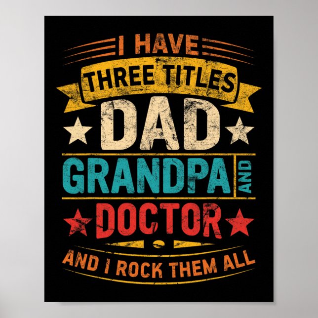 Doktor Farfar För Män Rolig Doktor Pappa Fars Dag Poster (Framsidan)