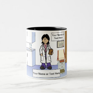 Doktor - Female Tecknaden by PrintedPerfection.com Två-Tonad Mugg