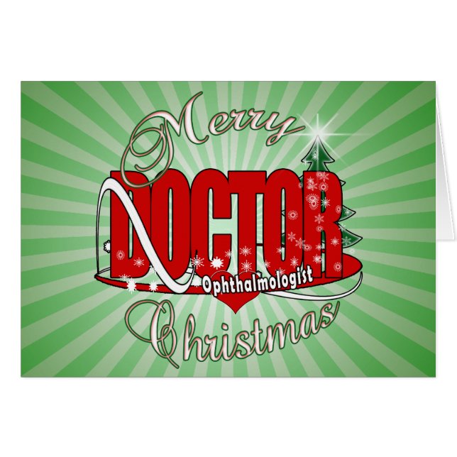 DOKTOR för JULOphthalmologistÖGA Hälsningskort (Framsidan Horizontal)