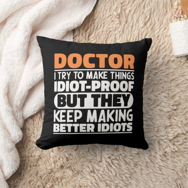 Doktor försöker jag göra Sak Roliga meningar Dokto Kudde (Filt)