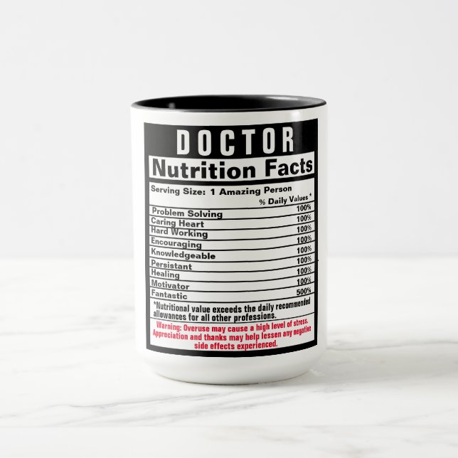 Doktor Funny Nutrional Facts Gift Mugg (Center)