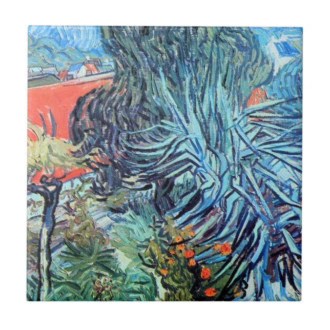 Doktor Gachet's Garden, Auvers av Vincent van Gogh Kakelplatta (Framsidan)