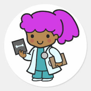 Doktor Girl Runt Klistermärke
