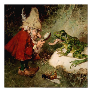 " Doktor Gnome inspekterar grodtunga" av Heinrich Fototryck