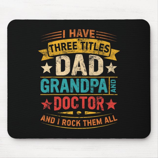 Doktor Grandpa För manar Funny Doktor Pappa Far Da Musmatta (Framsidan)
