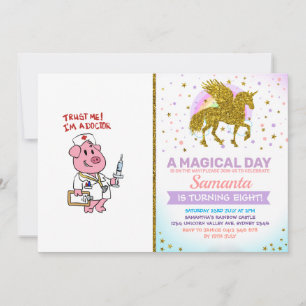 Doktor gris med spruta i handen  Välj tillbaka fär Inbjudningar