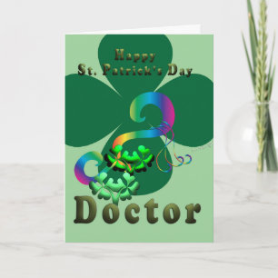 Doktor hade tur klöver Shamrock klöver St. Patrick Tack Kort