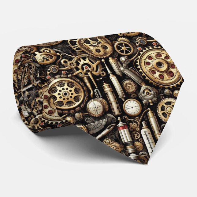 Doktor Halsduk | Steampunk Medicinsk Kontorsslips Slips (Rullad)